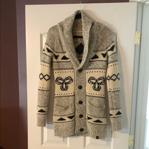 TNA Gray and Cream Patterned Cardigan